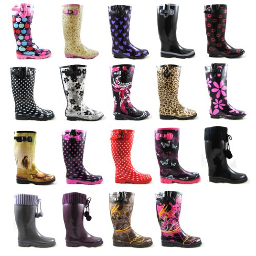 New Womens Ladies Festival Rain Snow Wellington Boots Size UK 3 4 5 6 7 8 Winter Riding Wellies