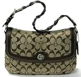 AUTHENTIC COACH CHELSEA SIGNATURE BRAIDED FLAP 11014 (Khaki/Chocolate)