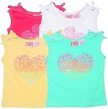 Infant Girls' Tank Top with Shoulder Ties and Flower Power Screenprint