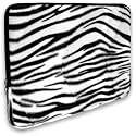 Zebra Animal Print Faux-fur Carrying Case Sleeve for Apple MacBook 13" Notebook Laptop Computer
