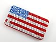 American Flag Banner Patriotic iPhone 4S 4 Case Cover Swarovski Crystal Element