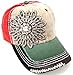 Womens Orange & Green Multi Colored Rhinestone Baseball Cap