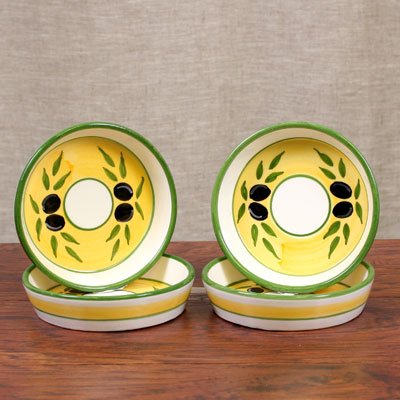 Hand Painted Tapas Serving Dish Set of 4