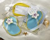 Flip-Flop Luggage Tag in Beach-Themed Gift Box - Baby Shower Gifts & Wedding Favors (Set of 48)