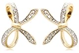 10k Yellow Gold Diamond Bow Earrings (.06 cttw, I-J Color, I2-I3 Clarity)