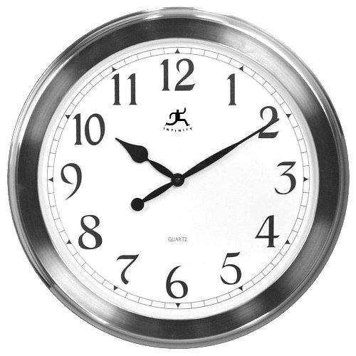 Faux Brushed Nickel Finish Wall Clock