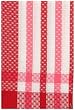 100% Cotton Jacquard Cube Red and White Dishtowel 18" X 28" Set / 6