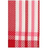 100% Cotton Jacquard Cube Red and White Dishtowel 18 X 28 Set 6 by Traders and Company