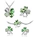 Four Leaf Clovers Set Necklace, Earrings in Gift Box, Jewelry Set 18 inches Necklace
