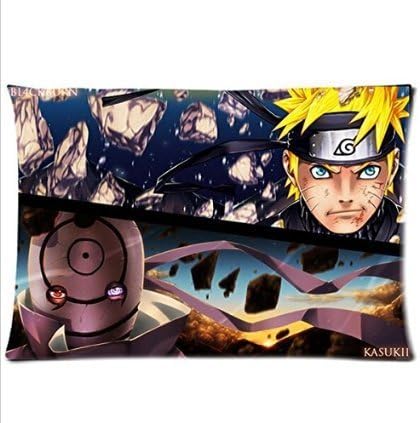 Japanese Cartoon Anime Naruto Pillow case Pillowcase Zippered Pillow Case 18x18 (Twin sides)