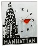 Drinks Of The World Manhattan Glass Wall Clock