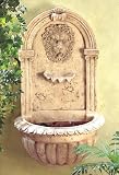 Lion Head Faux Stone Wall Fountain