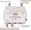 2-Port Bi-Directional Cable TV HDTV Amplifier Splitter Signal Booster with Passive Return Path