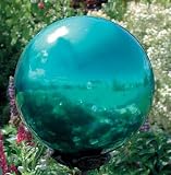 Outdoor Living : 12 inch Aqua Stainless Steel Gazing Globe