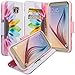 Galaxy Wireless Case Compatible for Samsung Galaxy S7 Edge Wallet Case, Flip Folio [Kickstand Feature] Pu Leather Wallet Case with ID Slots for S7 Edge Phone Case - Sun Flower