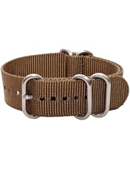Premium 5 Ring 20mm Solid Desert Tan Urban / Nato Military Nylon Watch Band / Strap Fits All Watches!!!