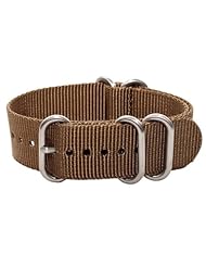 Premium 5 Ring 22mm Solid Desert Tan Urban / Nato Military Nylon Watch Band / Strap Fits All Watches!!!