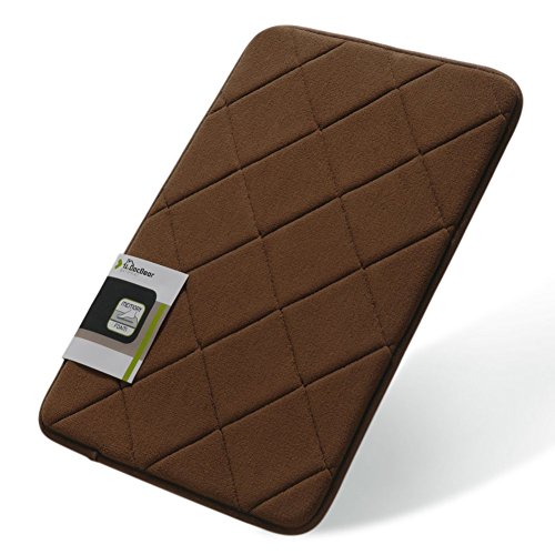 Soft Non Slip Absorbent Bath Rugs,Memory Foam Bath Mats by DocBear (Brown,Size: W 17