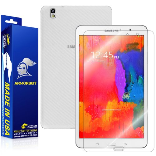 ArmorSuit MilitaryShield - Samsung Galaxy Tab Pro 8.4 Screen Protector + White Carbon Fiber Full Body Skin Protectorw/ Lifetime Replacements