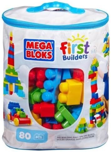 NEW Bag Mega First Builders Big Building Classic 80 Piece Bloks Kids Blocks Set