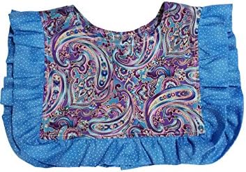 PURPLE BLUE JEWEL ADULT DRIBBLE BIB WITH RUFFLE - WOMEN