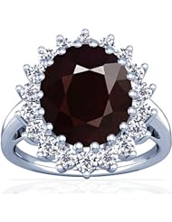 Platinum Cushion Cut Ruby Ring With Sidestones