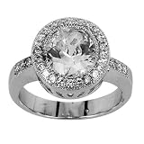 Round Cut CZ Ring-3 Carats 14KT White Gold Filled Round Cut CZ Engagement Ring by GemGem Jewelry