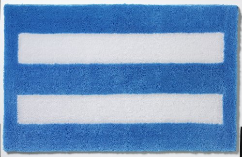 Rhomtuft 182131700611 Eckig Sportivo 60 x 90 cm azur, wei&szlig; Preisvergleich