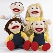 Caucasian Family Hand Puppet Set includes Mother, Father, Sister and Brother.
