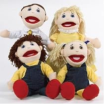 Caucasian Family Puppet Set