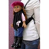 Doll Carrier Backpack Fits American Girl Doll and 16-18 Dolls - Combo Pack Includes Mini Doll Sized Backpack