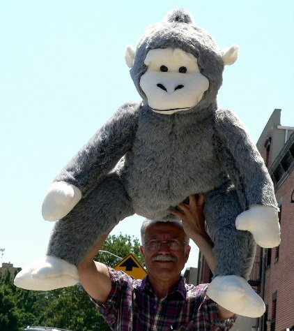 51r16rci6HL GIANT STUFFED 40 PLUSH HUGE MONKEY CHIMP CHIMPANZEE GORILLA APE JUMBO BIG STUFFED ANIMAL   COLOR: GRAY  AMERICAN MADE IN THE USA AMERICA
