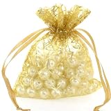 Lot de 50 pochette cadeaux bijoux, Or, 10 x 12 cm