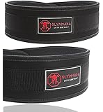 Olympiada Low Profile Weight Lifting Belt 4--inch Black - For WeightLifting, Gym, Crossfit, and Fitness - Safely Support and Protect your Back from Injury