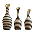 Tribal Fluted Mango Wood Vases