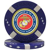 U.S. MARINES Seal on Blue Big Slick Texas Hold'em Poker Chip
