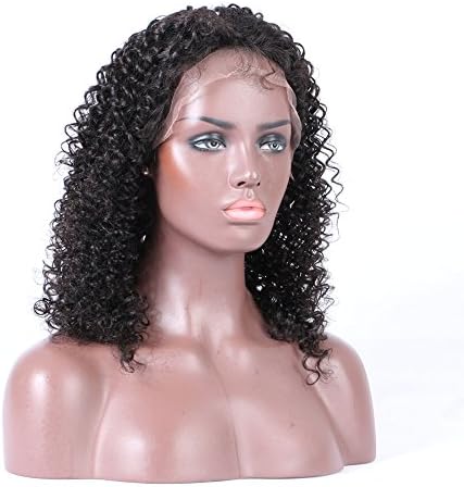 Favor Hair Kinky Curly Human Hair Wig Brazilian Lace Front Wigs 14 Inch Natural Color Kinky Curly 130 Density Glueless Natural Hairline With Baby Hair