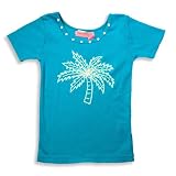 Haven Girl - Girls Short Sleeve Ribbed Tee Shirt, Turquoise