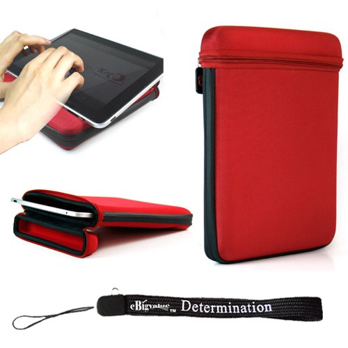 Apple iPad Accessories: Exclusive Limited Edition Tilt Stand Red EVA iCap iPad Cube Hard Nylon Case for iPad ( Compatible with all versions of iPad Touch Tablet 8GB 16 GB 32 GB 64 GB ) Case its Tsa Compliant Checkpoint Friendly + Includes an