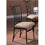 Set Of 2 Antique Metal Finish Dining Chairs