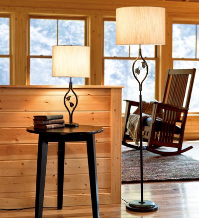 Leaf Floor Lamp with Bronze and Gold Finish