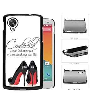 Amazon.com: Cinderella Shoes Quote with Black High Heels Red ...