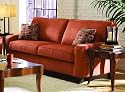 Furniture online: Sofa 8-Way-Hand-Tied in Coral Red Microfiber - 9837RD-3