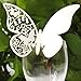 Fonder Mols 50 Butterfly Wedding Table Paper Place Card Escort Name Card Wine Glass Card for Wedding Party Decoration