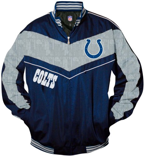 Mtc Marketing NFL Men's Indianapolis Colts Lateral Track Jacket, Blue/Silver, 2X-Large
