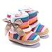 QGAKAGO(TM) Baby Multicolor Rainbow Cotton Knit Premium Soft Sole Anti-Slip Warm Winter Infant Prewalker Toddler Cute Snow Boots