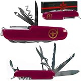 Swiss Army Style 13 Function Knife - Red - 5.875 Inches