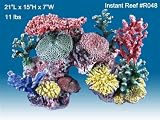 Instant Reef #048 Artificial Coral Reef Aquarium Decoration for Saltwater Fish, Marine Fish Only with Live Rock Aquarium, Coral Reef Tank, Freshwater Aquarium. Gorgeous Corals, Non-Toxic, Easy to Clean. Reef Aquarium at Saltwater Fish Only Tank costs