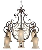 Antique Nickel 25 Wide Downlight Chandelier