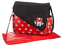 Disney Minnie Mouse Sketch Flap Messenger Diaper Bag, Red/Black
